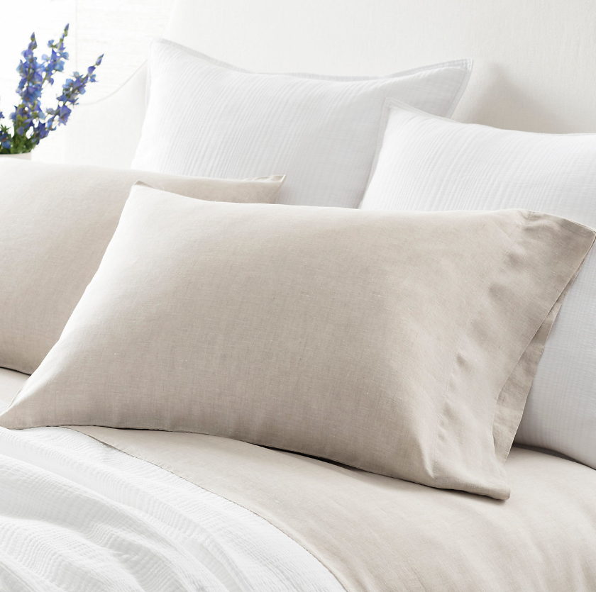 Lush Linen Natural Pillowcases, Natural, King - Sold as a pair