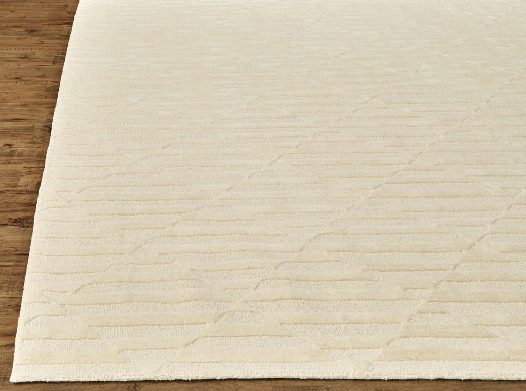 Basse Transitional Solid Ivory Area Rug (8' x 10')