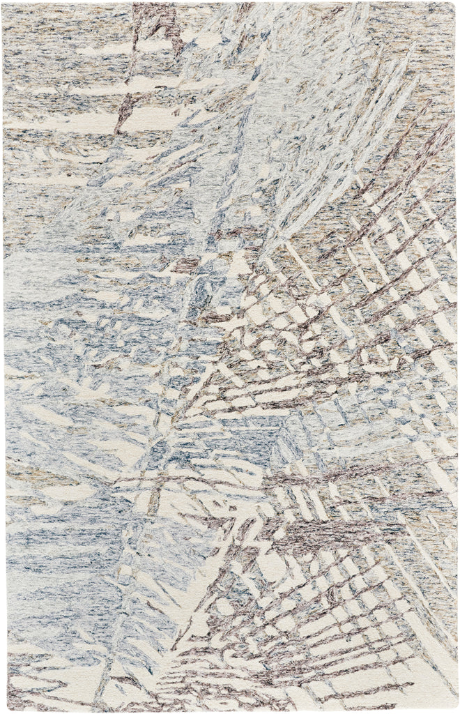 Rhett Transitional Abstract Blue Ivory Taupe Area Rug (8' x 10')