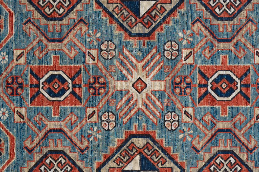 Nolan Transitional Southwestern Blue Red Tan Area Rug (5' x 8')