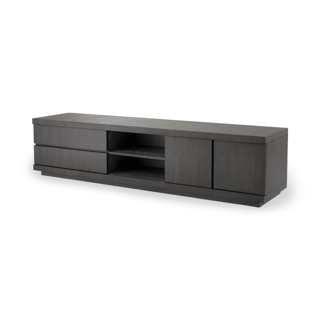 Tv Cabinet Crosby Charcoal Grey Oak Veneer