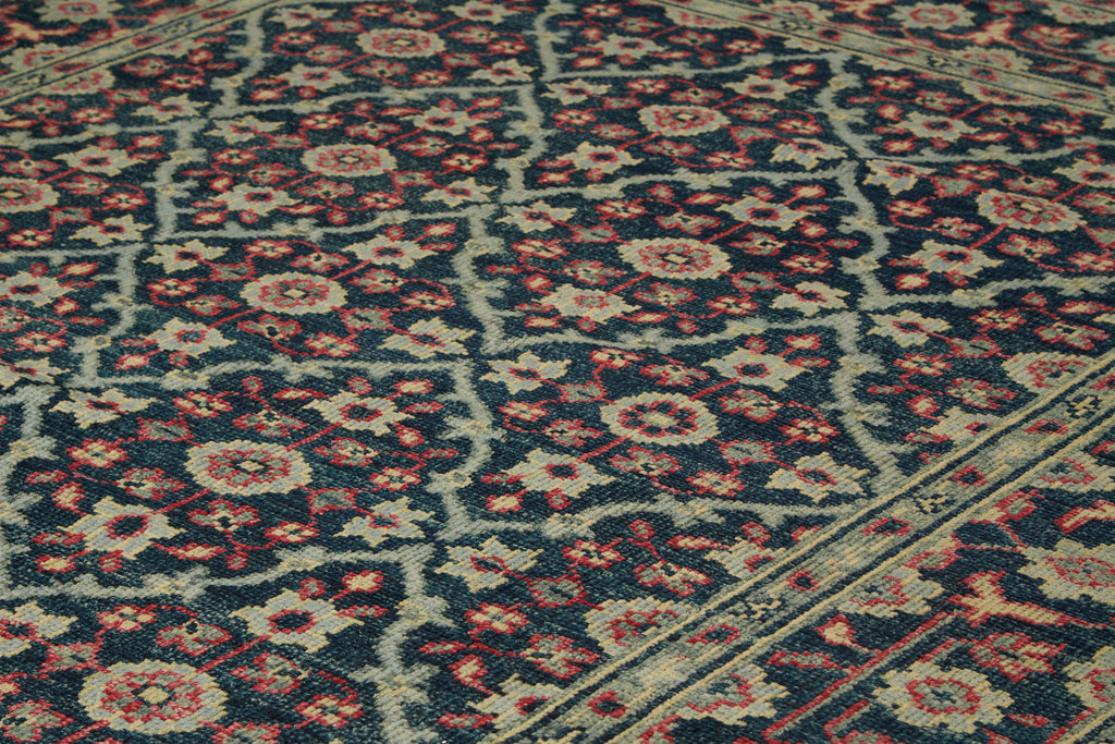 Piraj Traditional Bordered Blue Green Red Area Rug (8'6" x 11'6")