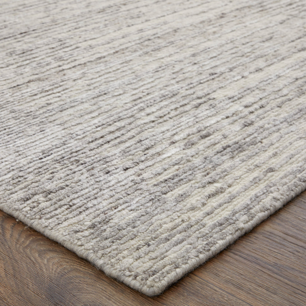 Brighton Modern Abstract Ivory Taupe Silver Area Rug (9'6" x 13'6")