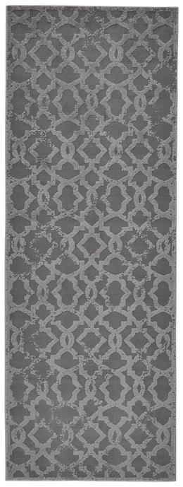 Akhari Transitional Geometric Gray Silver Area Rug (10' x 13'2")