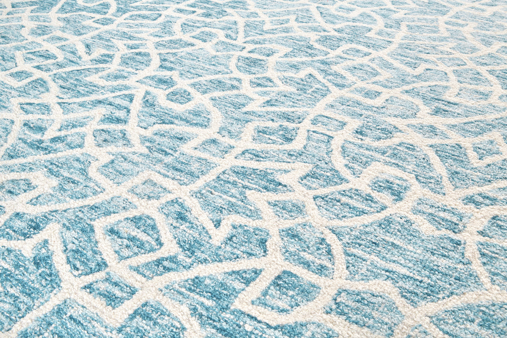 Rhett Transitional Geometric Blue Ivory Area Rug (8' x 10')