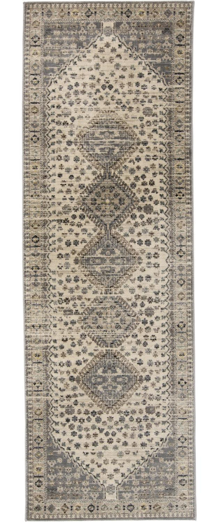 Grayson Traditional Medallion Tan Gray Taupe Area Rug (2'6" x 7'7")