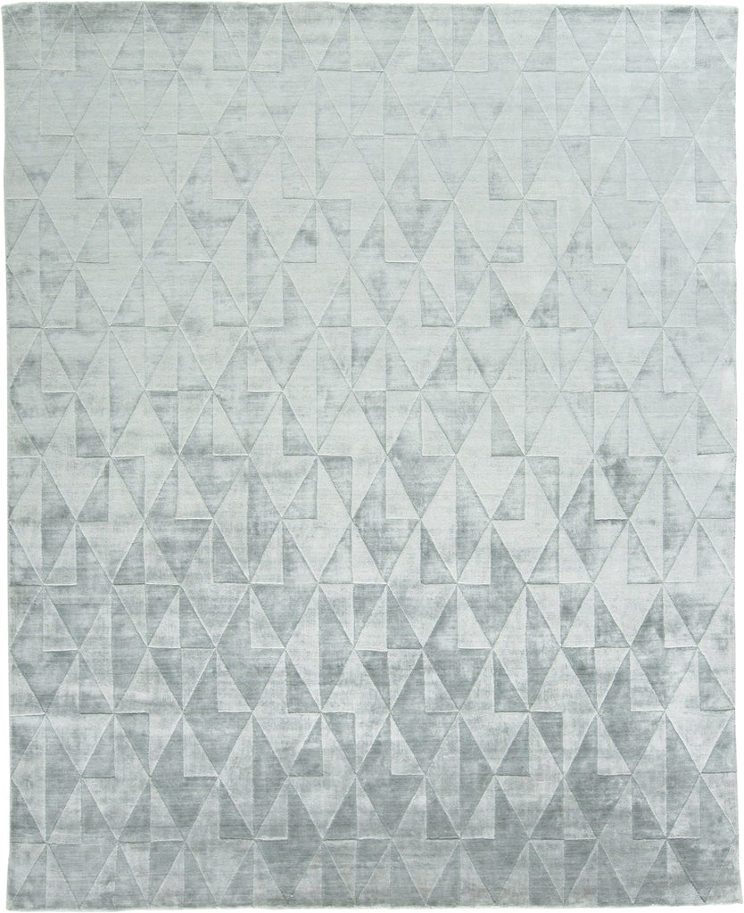 Gramercy Modern Geometric Gray Ivory Silver Area Rug (2' x 3')