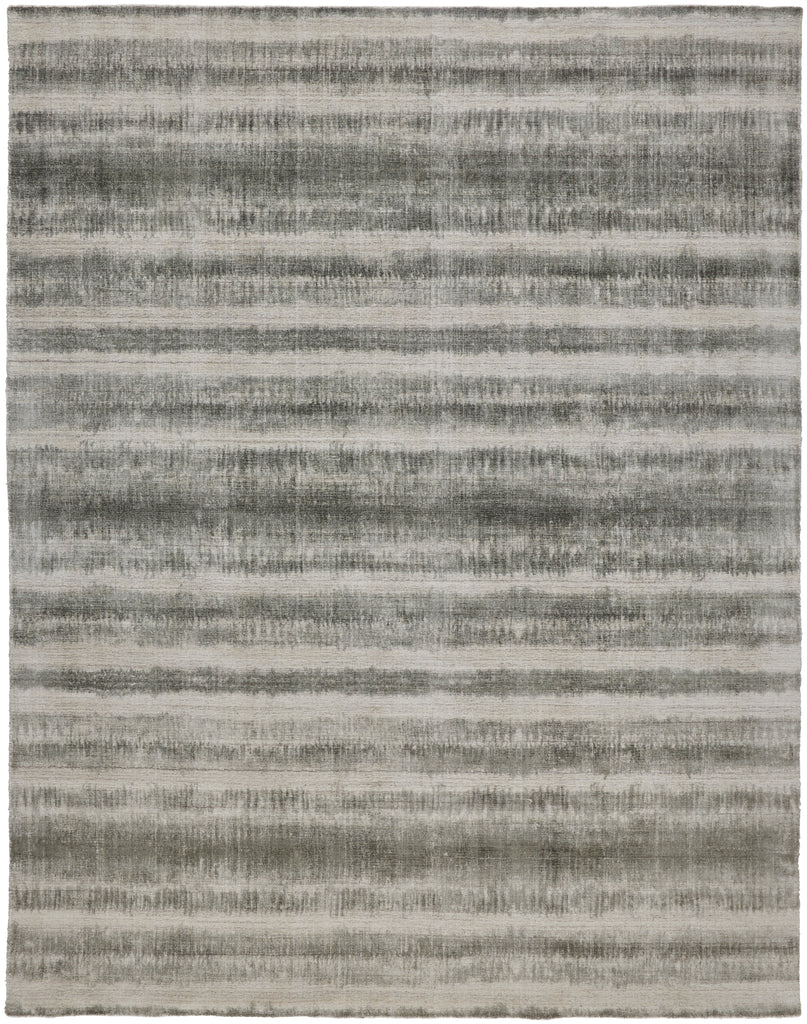 Mackay Transitional Stripes Ivory Green Area Rug (2' x 3')