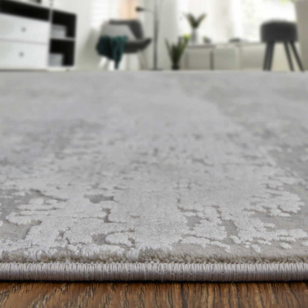 Cadiz Modern Abstract Taupe Gray Silver Area Rug (3'1" x 10')