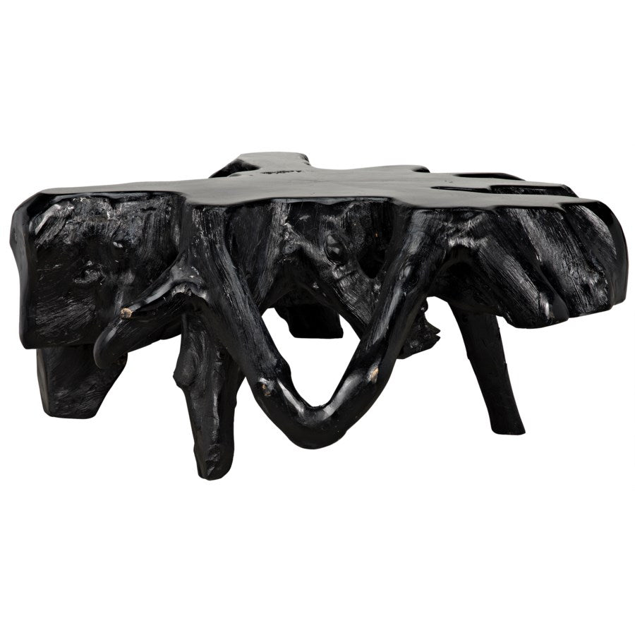 Teak Root Coffee Table, Black