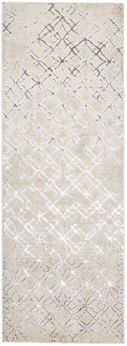 Micah Modern Distressed Silver Gray White Area Rug (10' x 13'2")