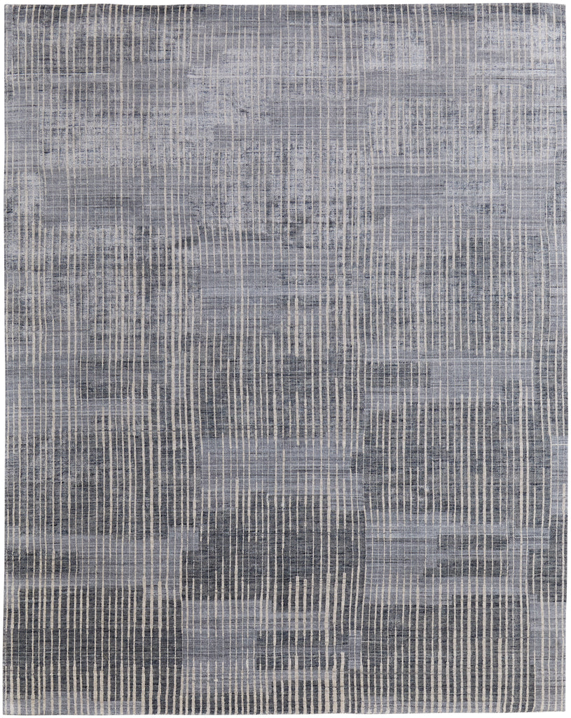 Eastfield Modern Abstract Blue Ivory Gray Area Rug (4' x 6' / Pattern 1)