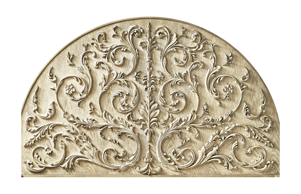 Moon Flower Carved Headboard