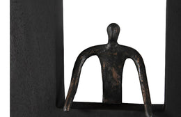 Sitting Figure Wall Decor, Rectangle, Black