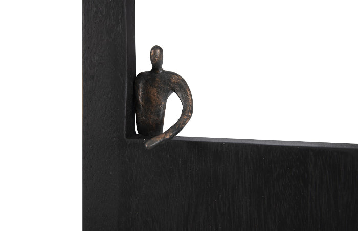 Posing Figure Wall Decor, Rectangle, Black