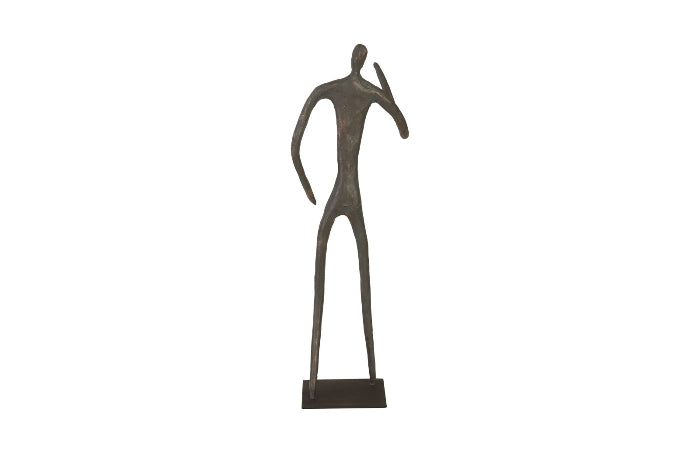 Abstract Figure on Metal Base, Bronze Finish, Elbow Bent