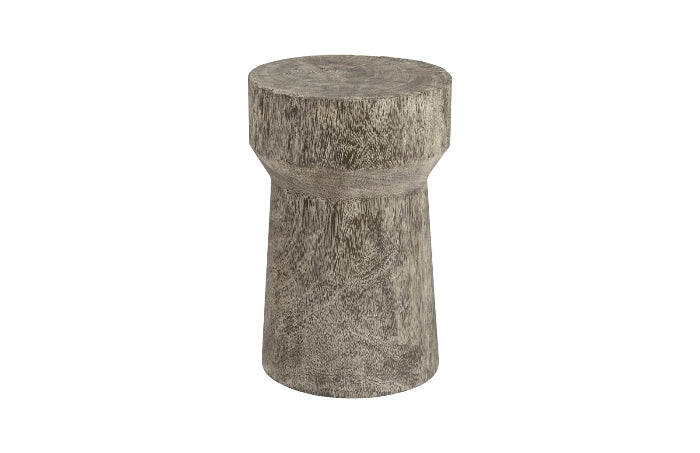 Curved Wood Stool, Thick , Gray Stone, Gray Stone