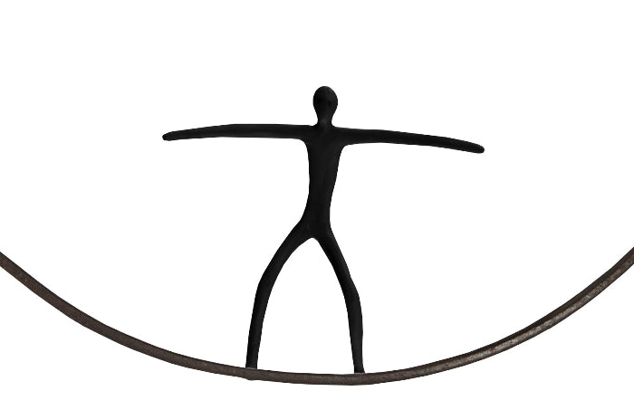 Olympic Figure in Iron Ring, Black, Rust,  Style C