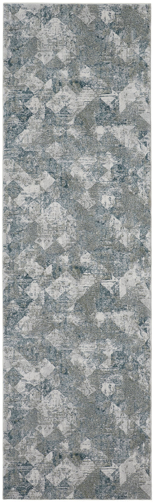 Atwell Transitional Abstract Green Ivory Area Rug (2'8" x 10')