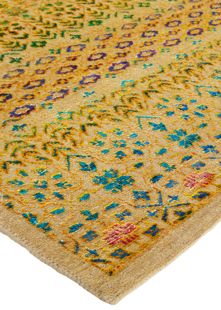 Latham Transitional Floral Botanical Yellow Red Area Rug (8'6" x 11'6")