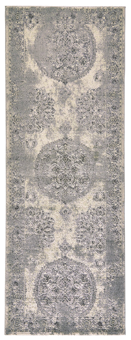 Akhari Transitional Distressed Gray Ivory Area Rug (10' x 13'2")