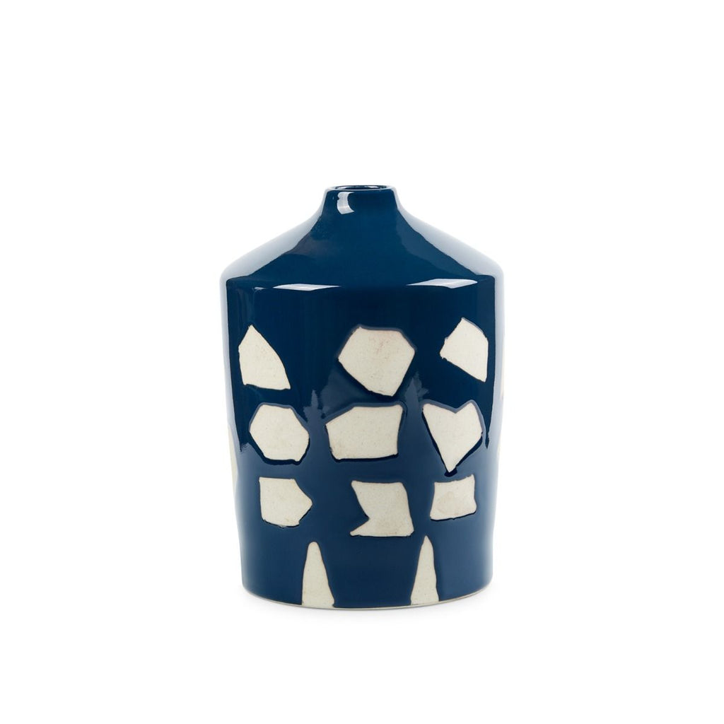 Taylor Vase - Deep Blue and White