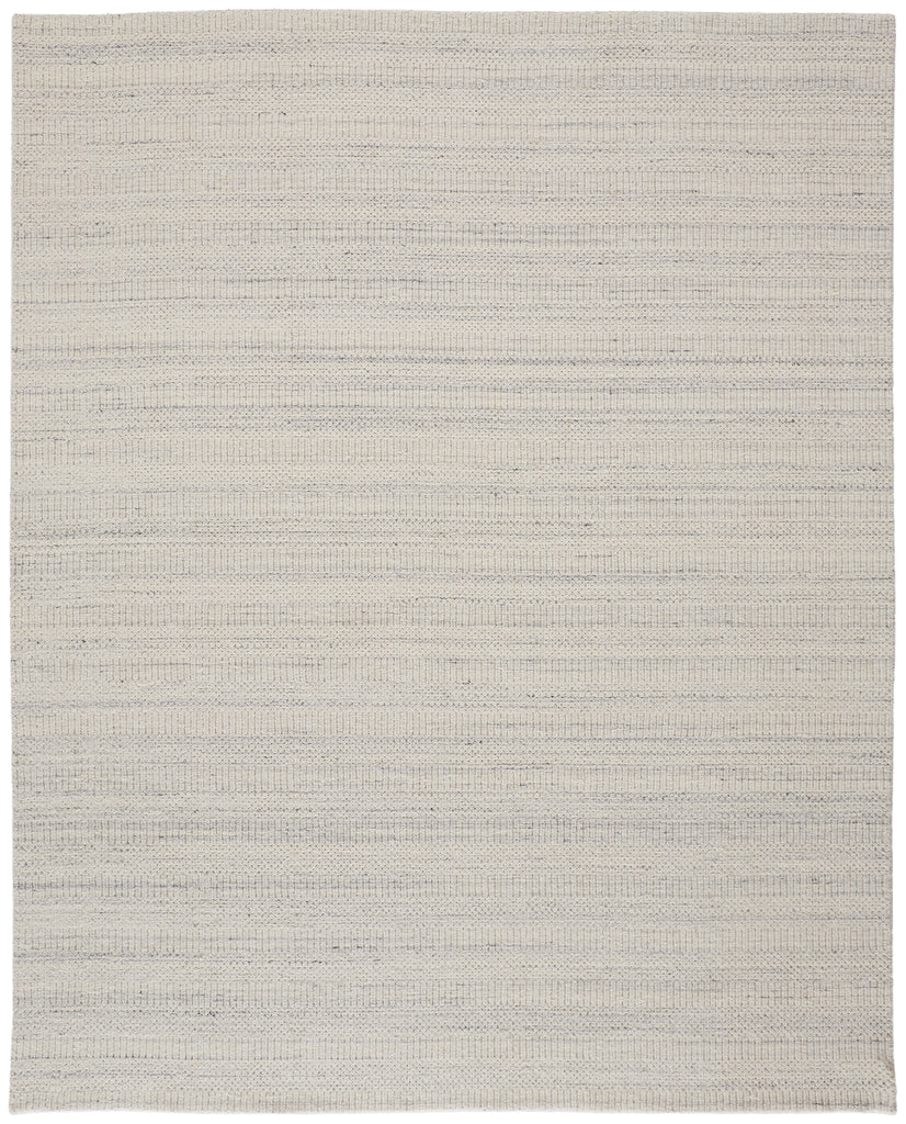 Keaton Transitional Solid Ivory Gray Area Rug (10' x 14')