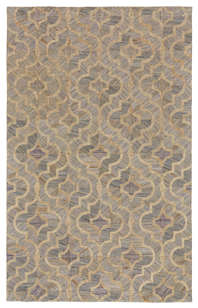 Bermuda Transitional Geometric Tan Gray Blue Area Rug (4' x 6')