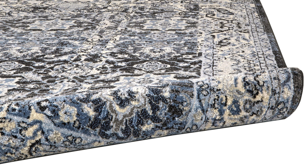 Ainsley Transitional Abstract Gray Blue Ivory Area Rug (2' x 3')