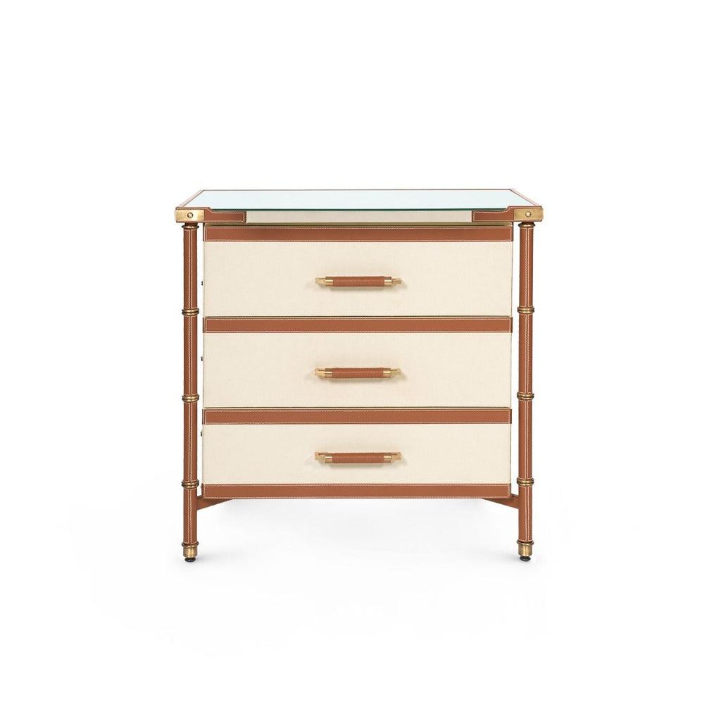 Toulon 3-Drawer Side Table, Tan