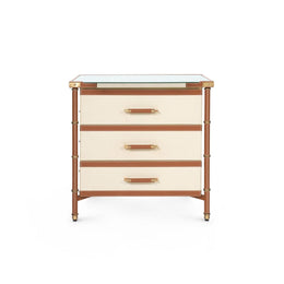 Toulon 3-Drawer Side Table, Tan