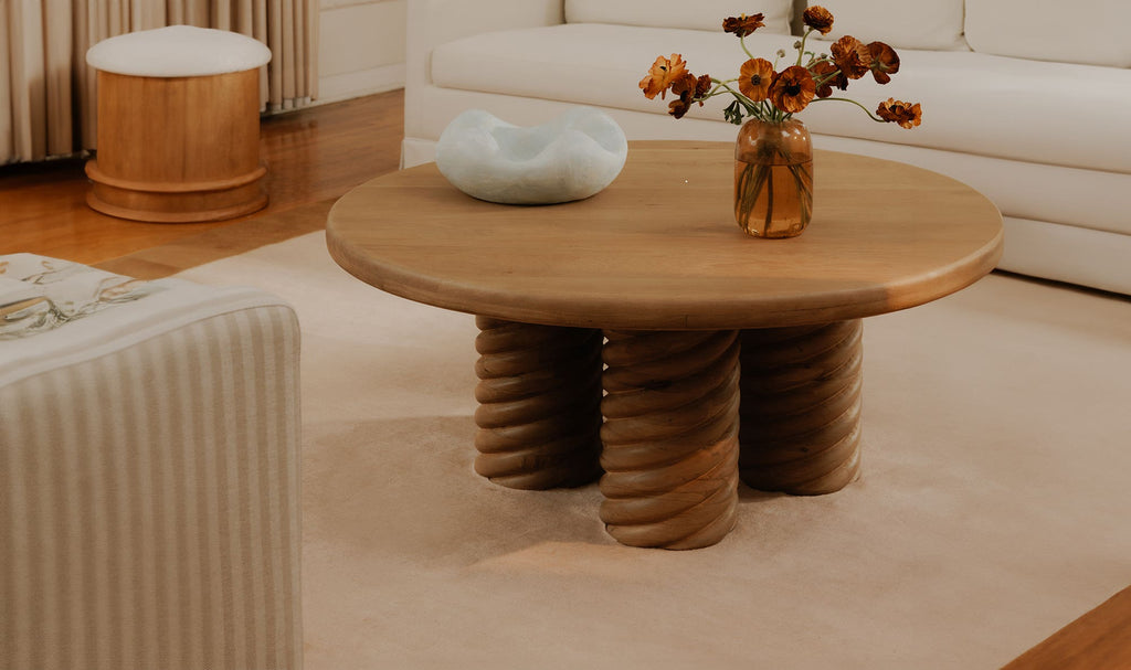 Treccia Round Coffee Table Oak