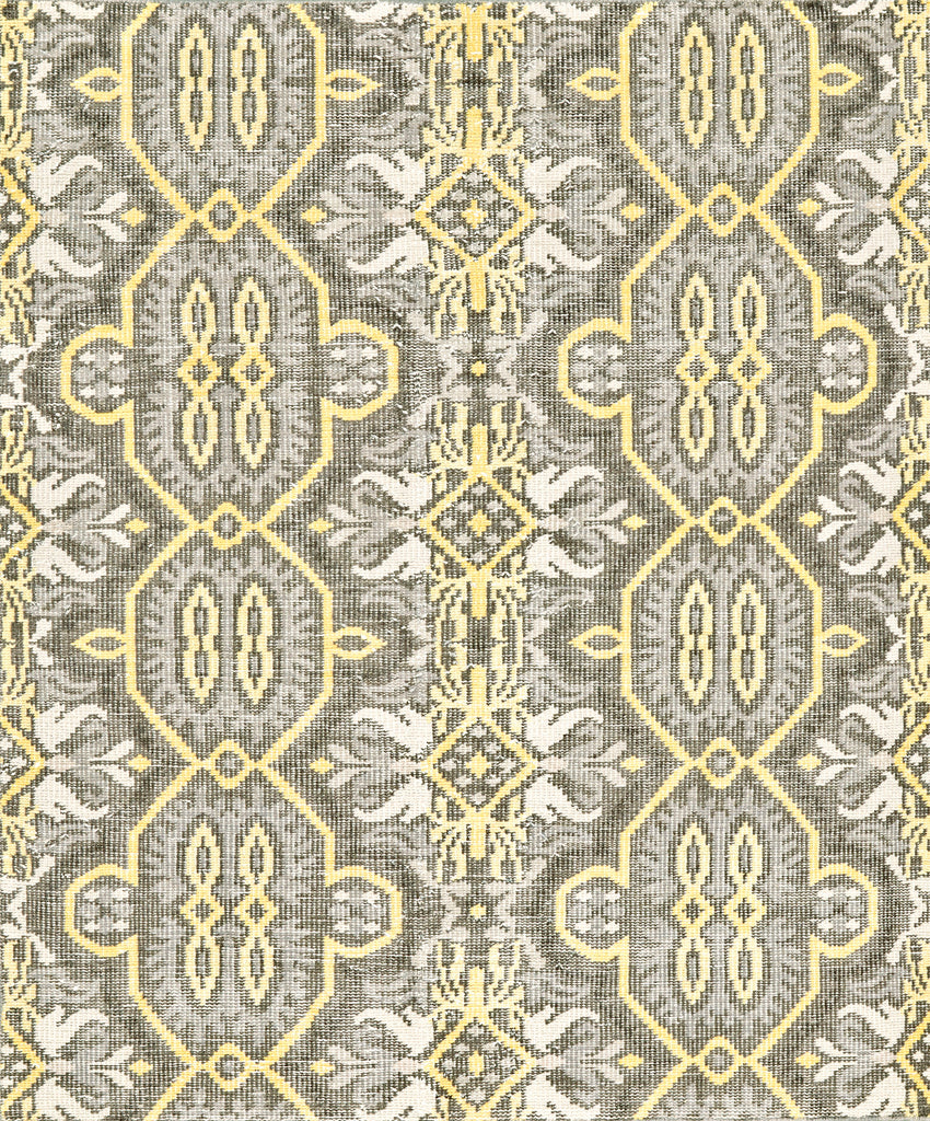 Rumi Modern Geometric Gray Taupe Yellow Area Rug (7'9" x 9'9")