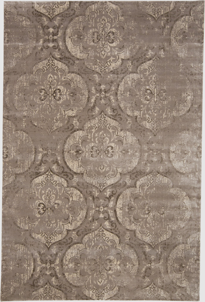 Fiona Transitional Ikat Taupe Ivory Brown Area Rug (5' x 7'6")