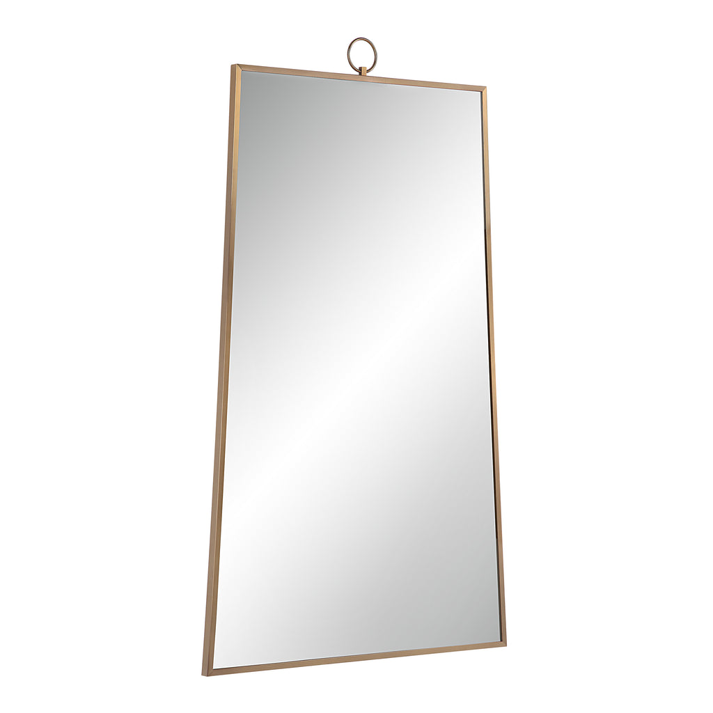 Ariadne 42" Tall Rectangular Mirror, Burnished Brass