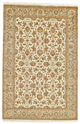 Sophia Traditional Persian Ivory Orange Green Area Rug (6' x 6')