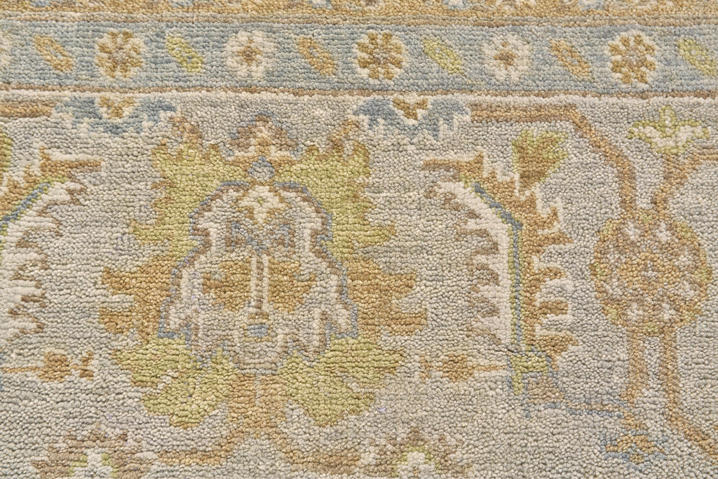 Namche Transitional Damask Gray Green Ivory Area Rug (7'9" x 9'9")