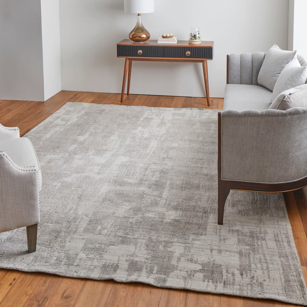 Eastfield Modern Abstract Gray Ivory Area Rug (5' x 8' / Pattern 1)