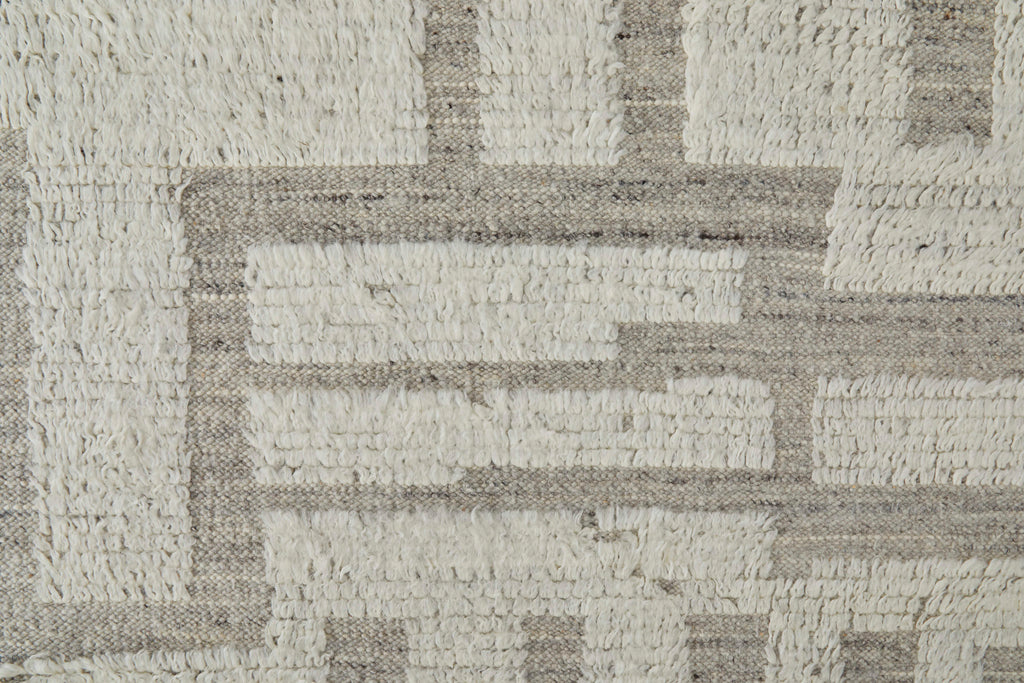 Ashby Transitional Geometric Gray Ivory Area Rug (7'9" x 9'9")