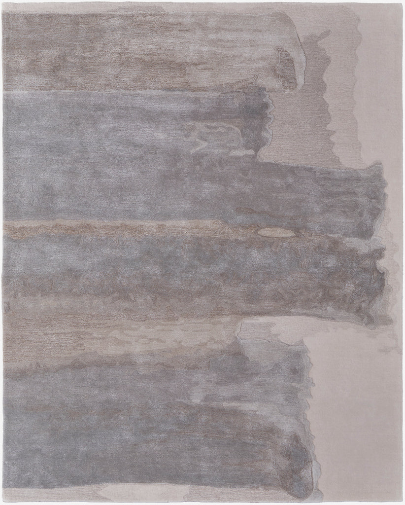 Anya Transitional Abstract Ivory Gray Area Rug (2' x 3')