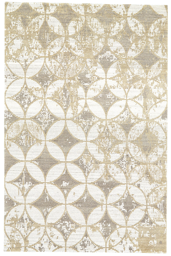 Finley Transitional Geometric Ivory Gold Taupe Area Rug (9'6" x 13'6")