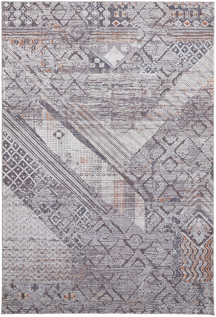 Francisco Transitional Abstract Ivory Gray Area Rug (8' x 10')