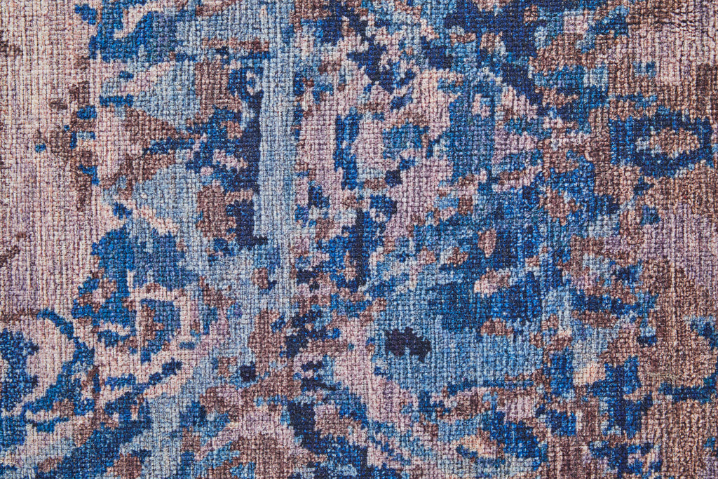 Mathis Transitional Abstract Blue Pink Tan Area Rug (8'10" x 12' / Pattern 1)