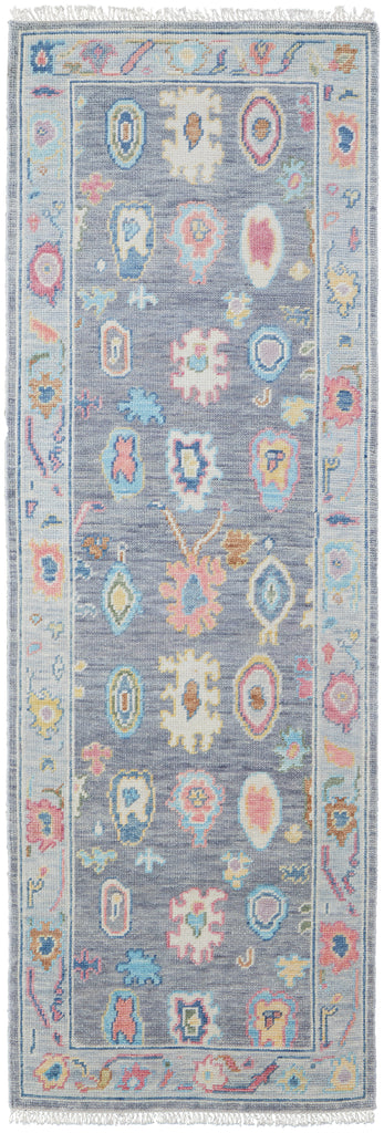 Karina Traditional Persian Blue Gray Red Area Rug (2'6" x 8')