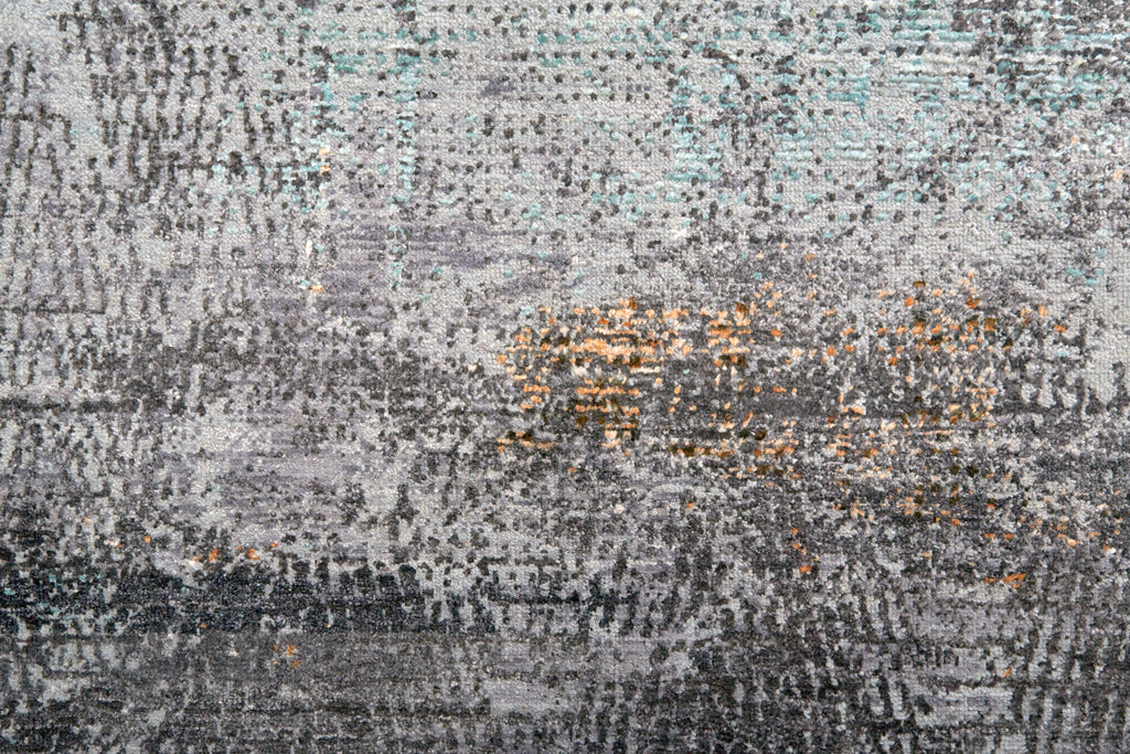 Edin Transitional Abstract Gray Green Taupe Area Rug (7'9" x 9'9")