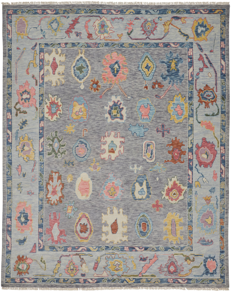 Karina Traditional Persian Blue Gray Red Area Rug (12' x 15')