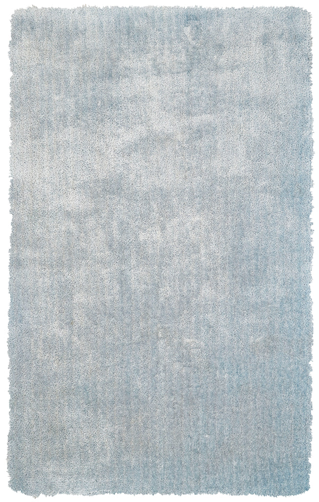 Marbury Modern Solid Blue Ivory Area Rug (9'6" x 13'6")