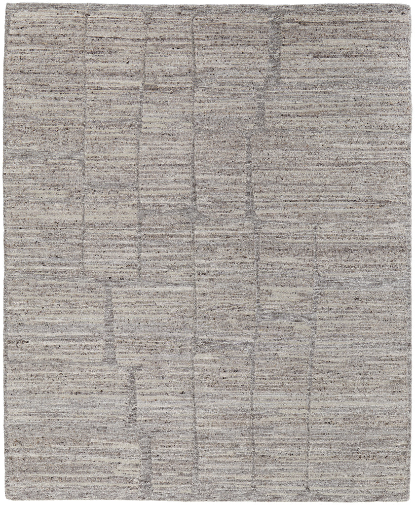 Navaro Modern Abstract Gray Ivory Taupe Area Rug (3'6" x 5'6")