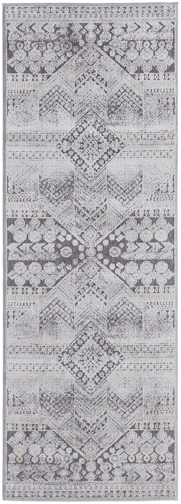 Francisco Transitional Medallion Ivory Gray Area Rug (2'10" x 8')