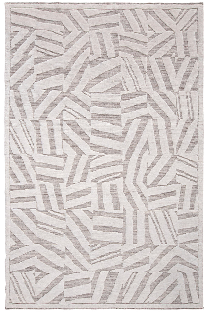 Norah Modern Geometric Ivory Gray Area Rug (7'9" x 9'9")